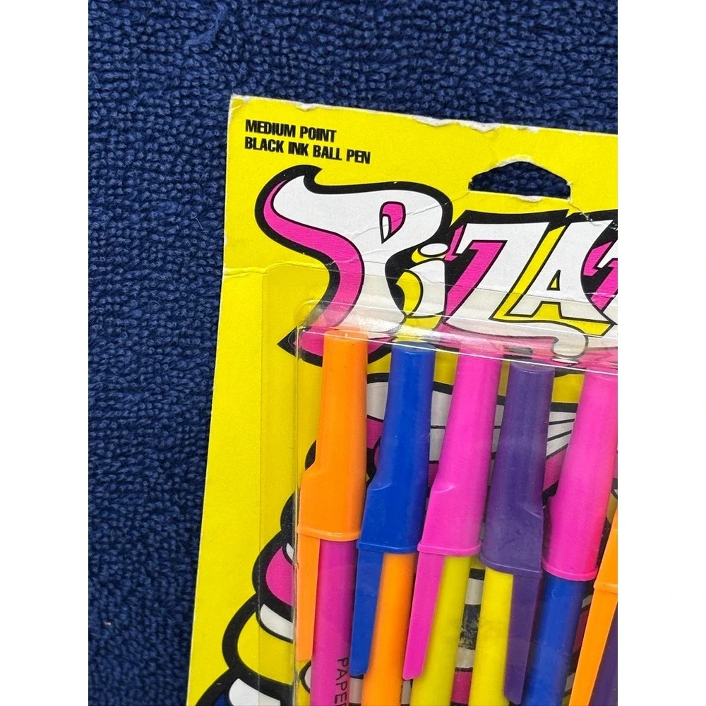 Vtg 1990 Paper Mate‎ Pizazz Pens Wright Bros Medium Point Black Ink Ballpoint x6